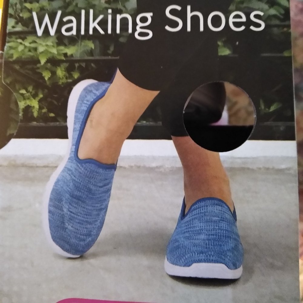 Trane Memory Foam Walking Shoe-Blue-Sz 10